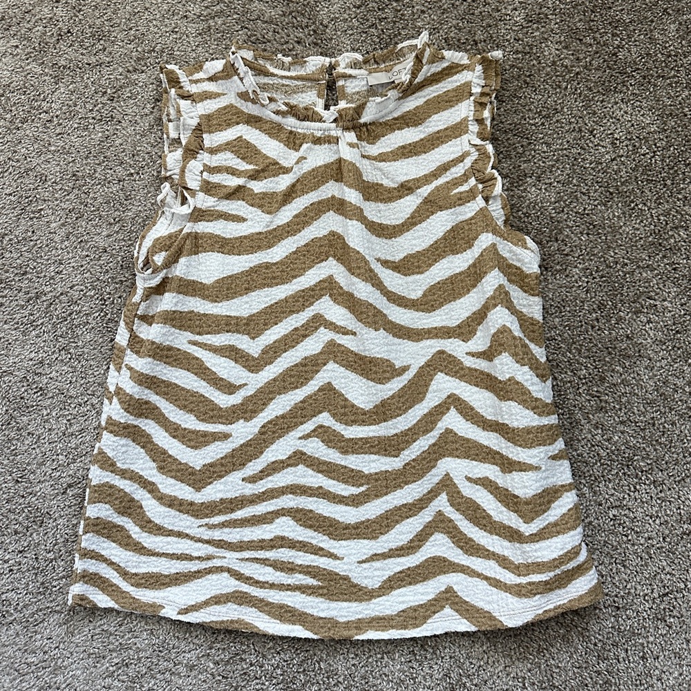 LOFT Zebra Print Shell Blouse - Picture 2 of 10